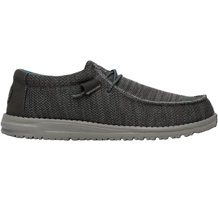HEY DUDE Wally Sox - Mens Lightweight Slip On Casual Shoe Charcoal