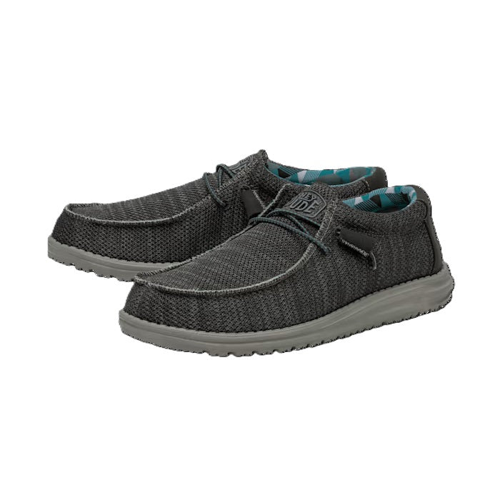 HEY DUDE Wally Sox - Mens Lightweight Slip On Casual Shoe Charcoal