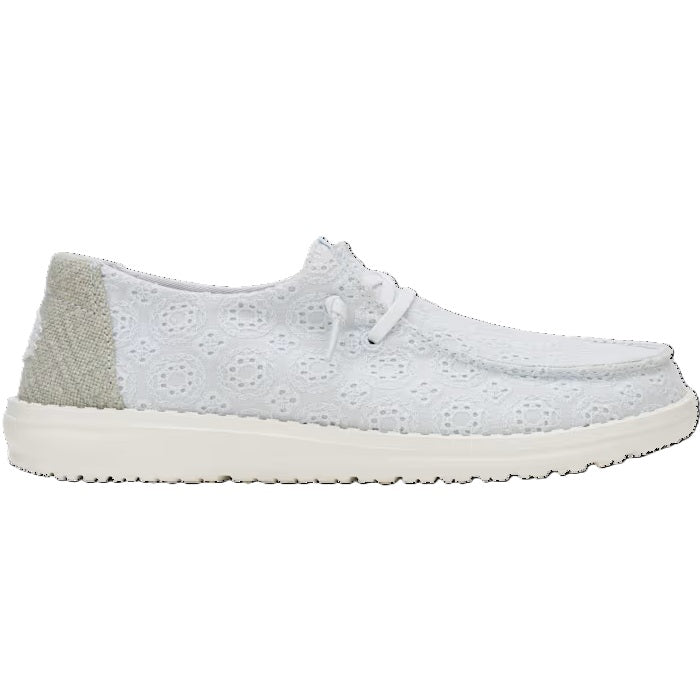 HEY DUDE Wendy Eyelet - Womens/Ladies Lightweight Slip On Casual Shoe Light Blue