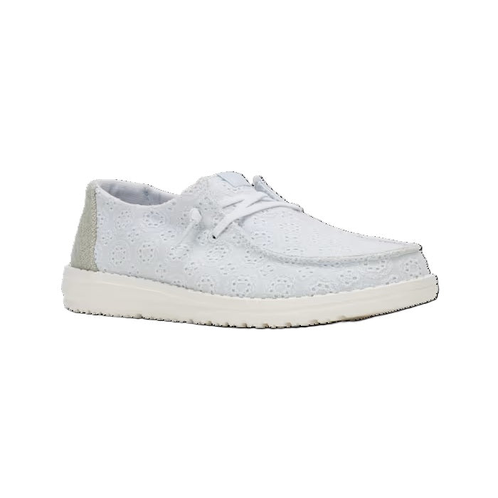 HEY DUDE Wendy Eyelet - Womens/Ladies Lightweight Slip On Casual Shoe Light Blue