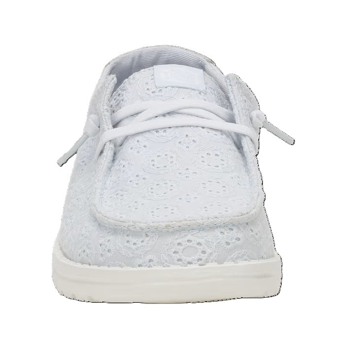 HEY DUDE Wendy Eyelet - Womens/Ladies Lightweight Slip On Casual Shoe Light Blue