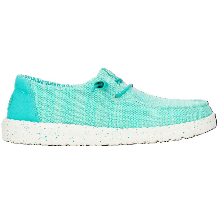HEY DUDE Wendy Sox - Womens/Ladies Lightweight Slip On Casual Shoe Ceramic Blue