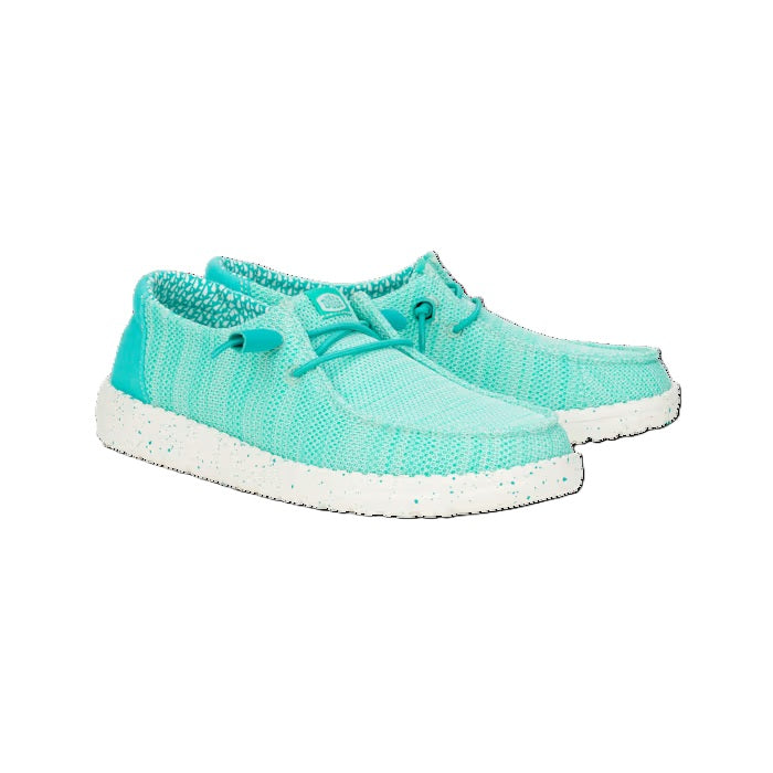 HEY DUDE Wendy Sox - Womens/Ladies Lightweight Slip On Casual Shoe Ceramic Blue