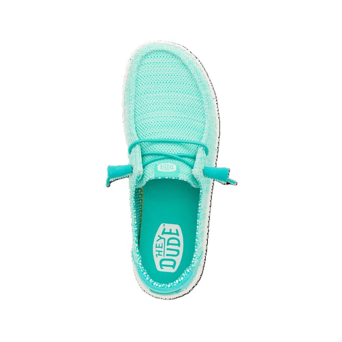 HEY DUDE Wendy Sox - Womens/Ladies Lightweight Slip On Casual Shoe Ceramic Blue
