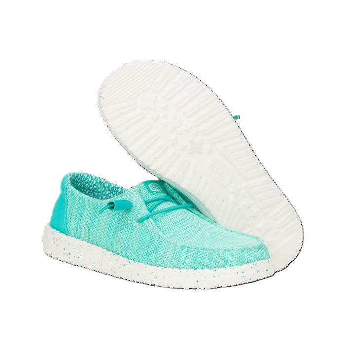 HEY DUDE Wendy Sox - Womens/Ladies Lightweight Slip On Casual Shoe Ceramic Blue