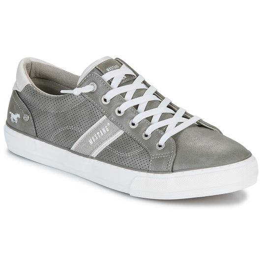 MUSTANG Charlie - Mens Lace Up Low Profile Fashion Trainer Grey