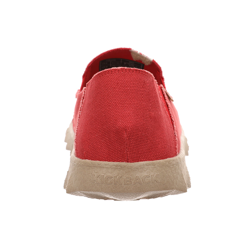 KICKBACK Couch Classic - Mens Lightweight Canvas Slip On Shoe Red
