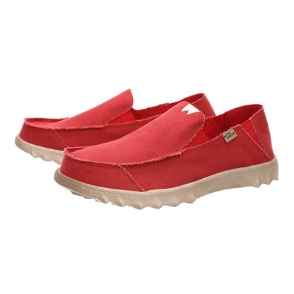 KICKBACK Couch Classic - Mens Lightweight Canvas Slip On Shoe Red