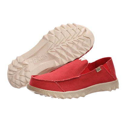 KICKBACK Couch Classic - Mens Lightweight Canvas Slip On Shoe Red