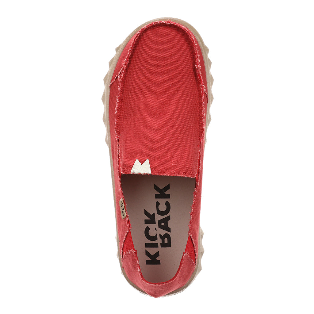 KICKBACK Couch Classic - Mens Lightweight Canvas Slip On Shoe Red
