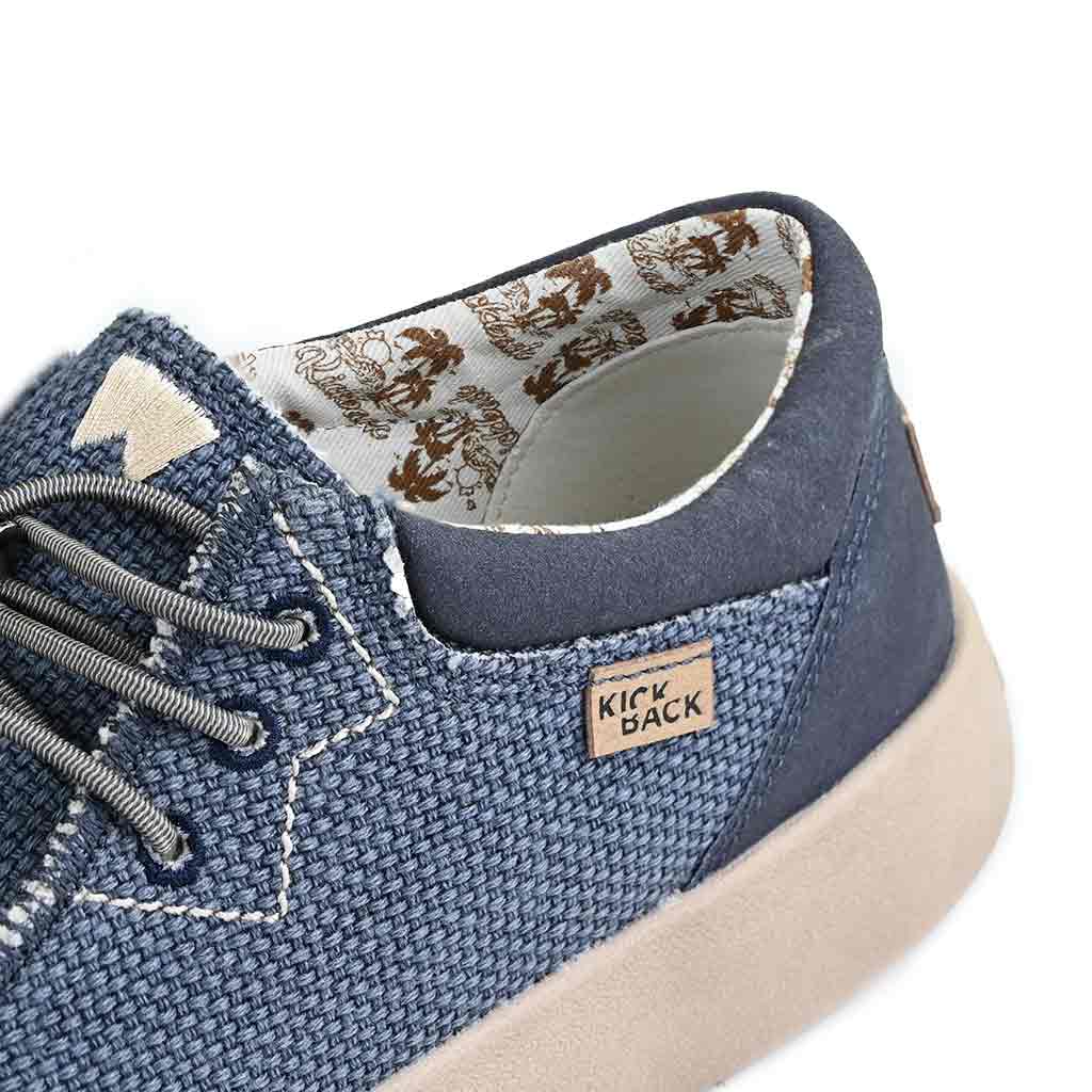 KICKBACK Haven Woven - Mens Lightweight Elasticated Lace Loafer Shoe Navy