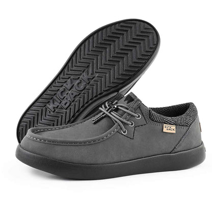 KICKBACK Haven Leather - Mens Lightweight Water Resistant Loafer Shoe Grey