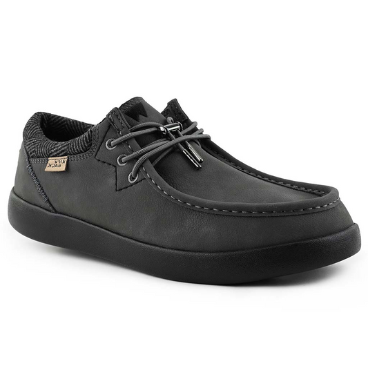 KICKBACK Haven Leather - Mens Lightweight Water Resistant Loafer Shoe Grey