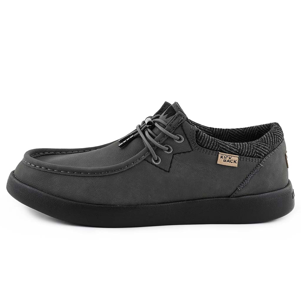 KICKBACK Haven Leather - Mens Lightweight Water Resistant Loafer Shoe Grey