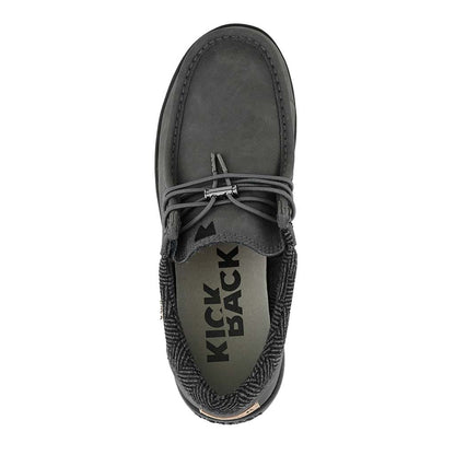 KICKBACK Haven Leather - Mens Lightweight Water Resistant Loafer Shoe Grey