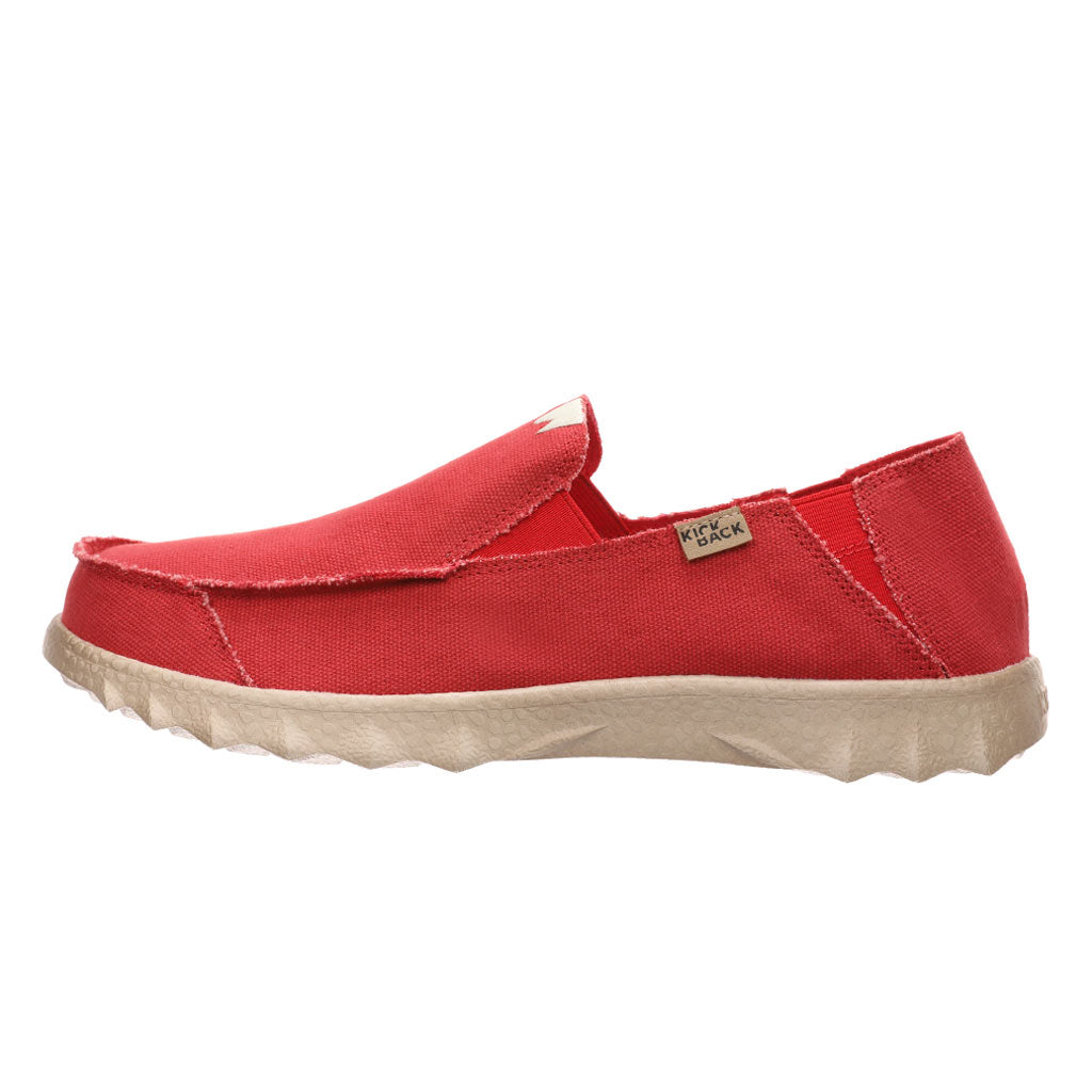 KICKBACK Couch Classic - Mens Lightweight Canvas Slip On Shoe Red