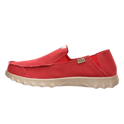 KICKBACK Couch Classic - Mens Lightweight Canvas Slip On Shoe Red