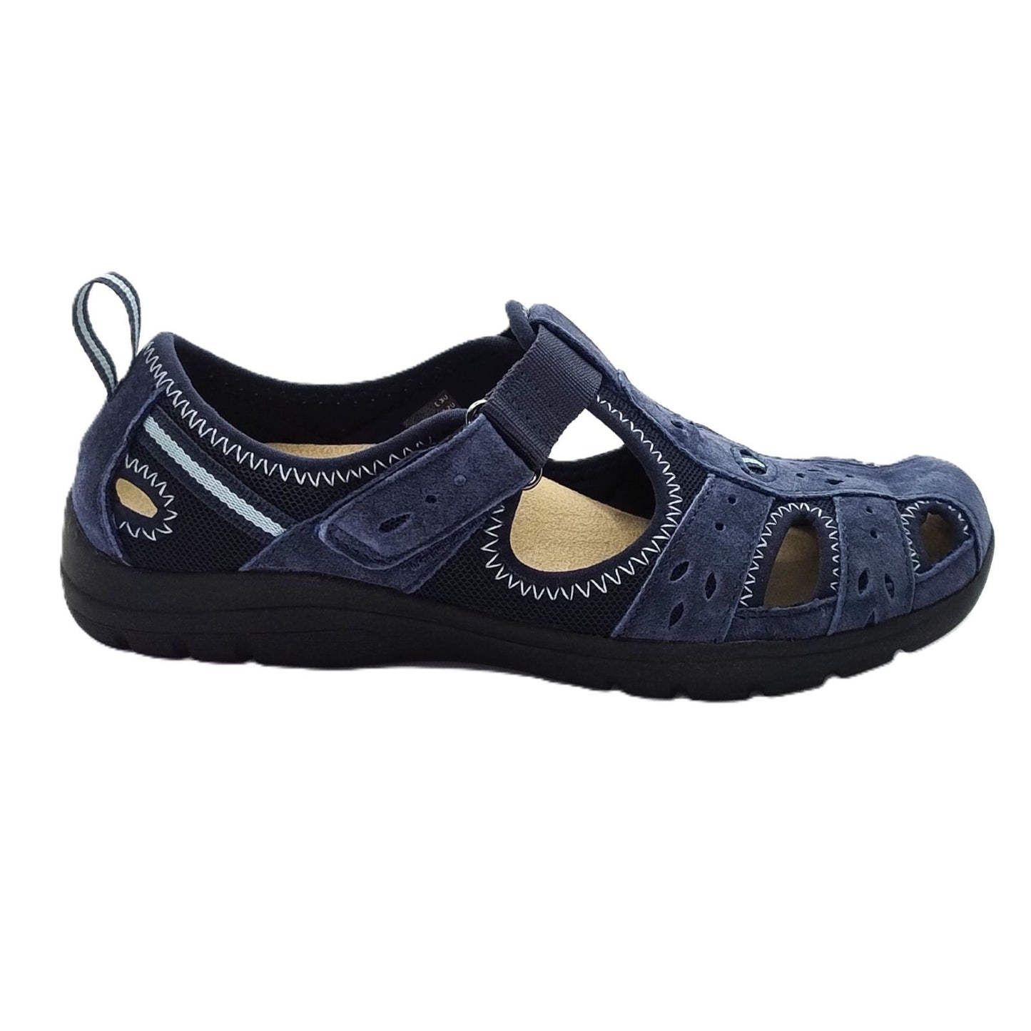 FREE SPIRIT Cleveland - Womens/Ladies Leather Closed Toe Sandal Navy