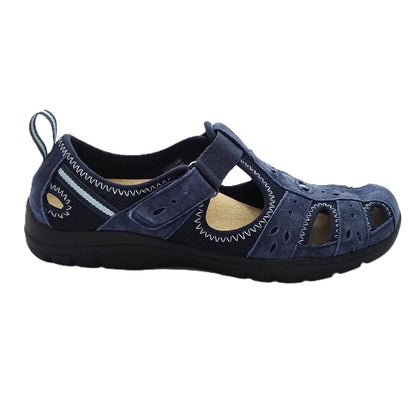FREE SPIRIT Cleveland - Womens/Ladies Leather Closed Toe Sandal Navy