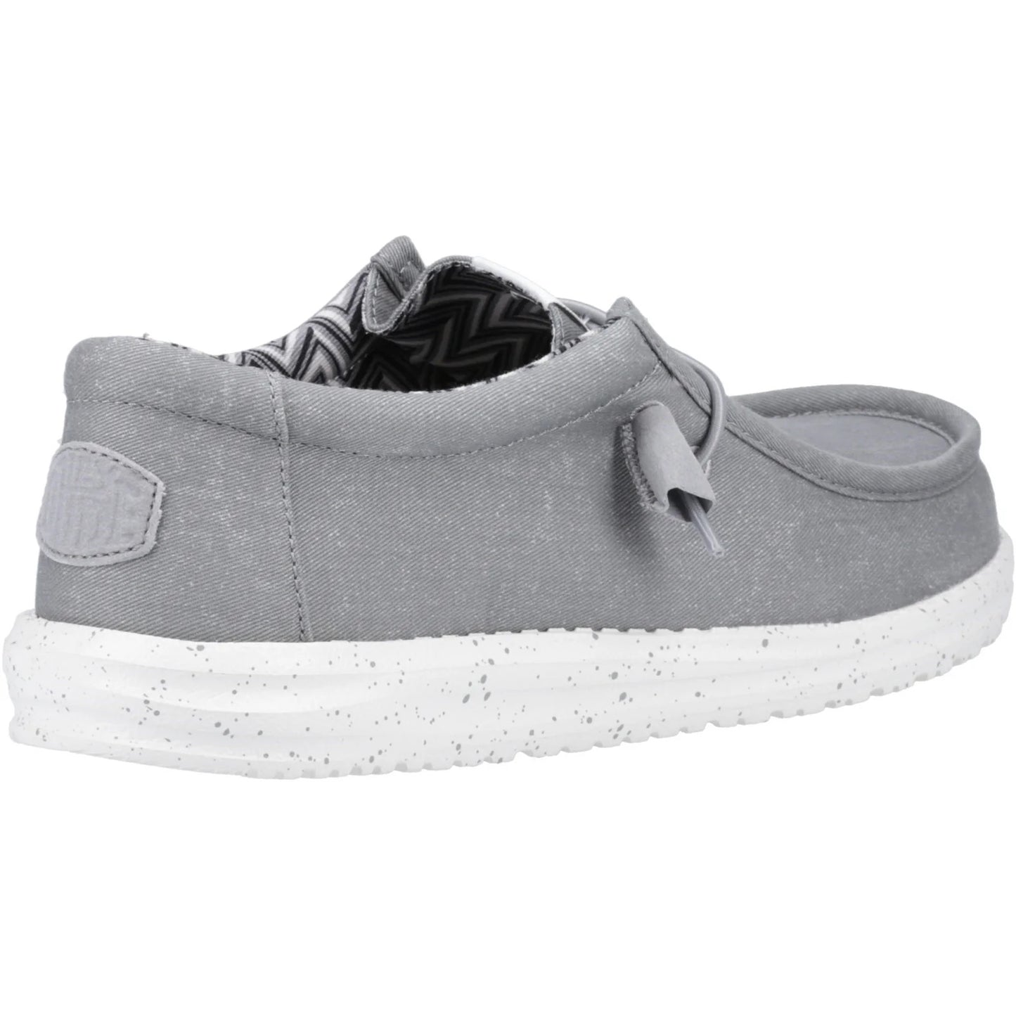 HEY DUDE Wally Canvas - Mens Lightweight Slip On Casual Shoe Light Grey
