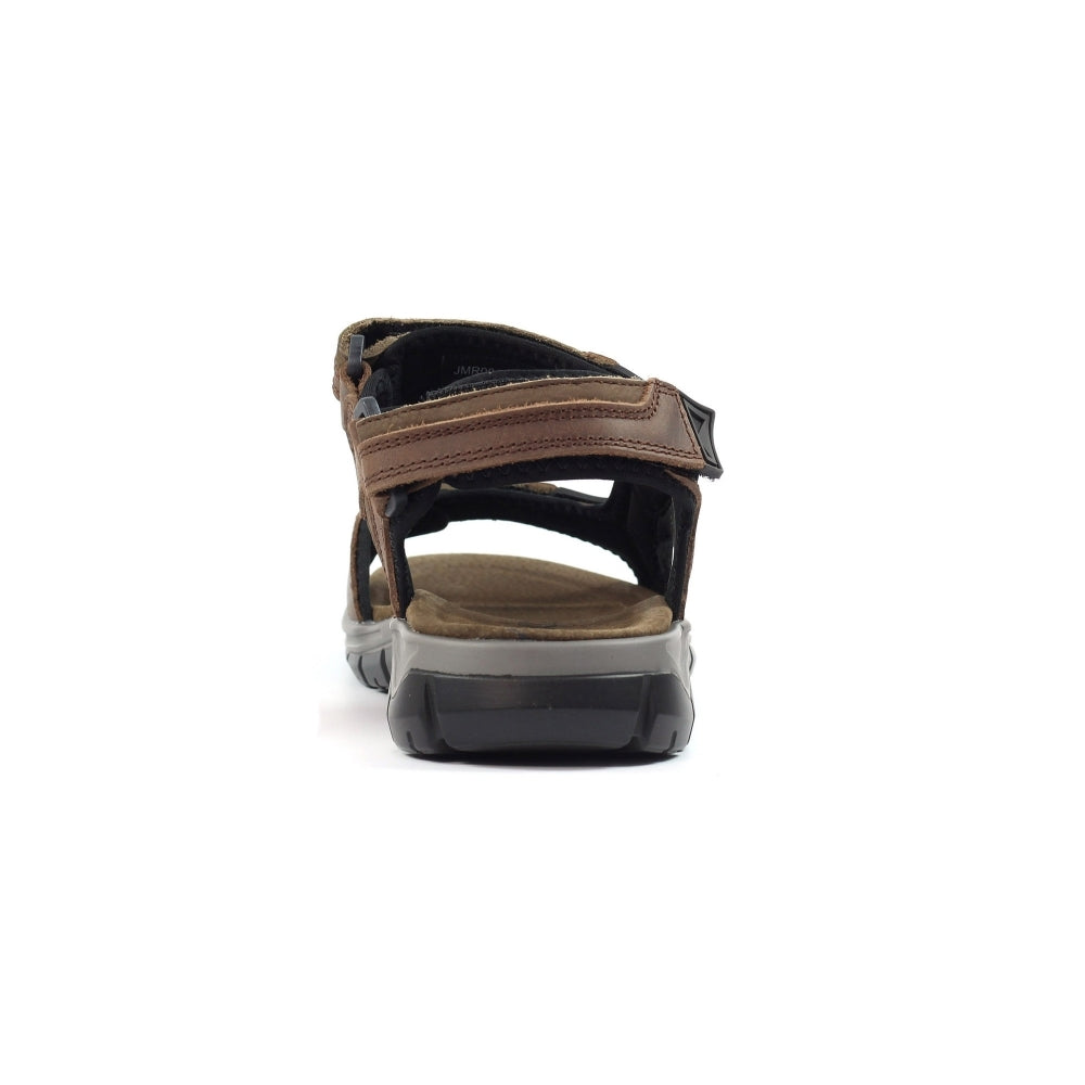 LAZY DOGZ Lismore - Mens 3 Strap Leather Padded Walking Sandal Brown