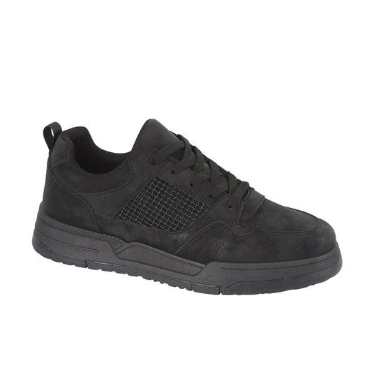 URBAN JACKS Tamworth - Mens Lightweight Lace Up Trainer All Black