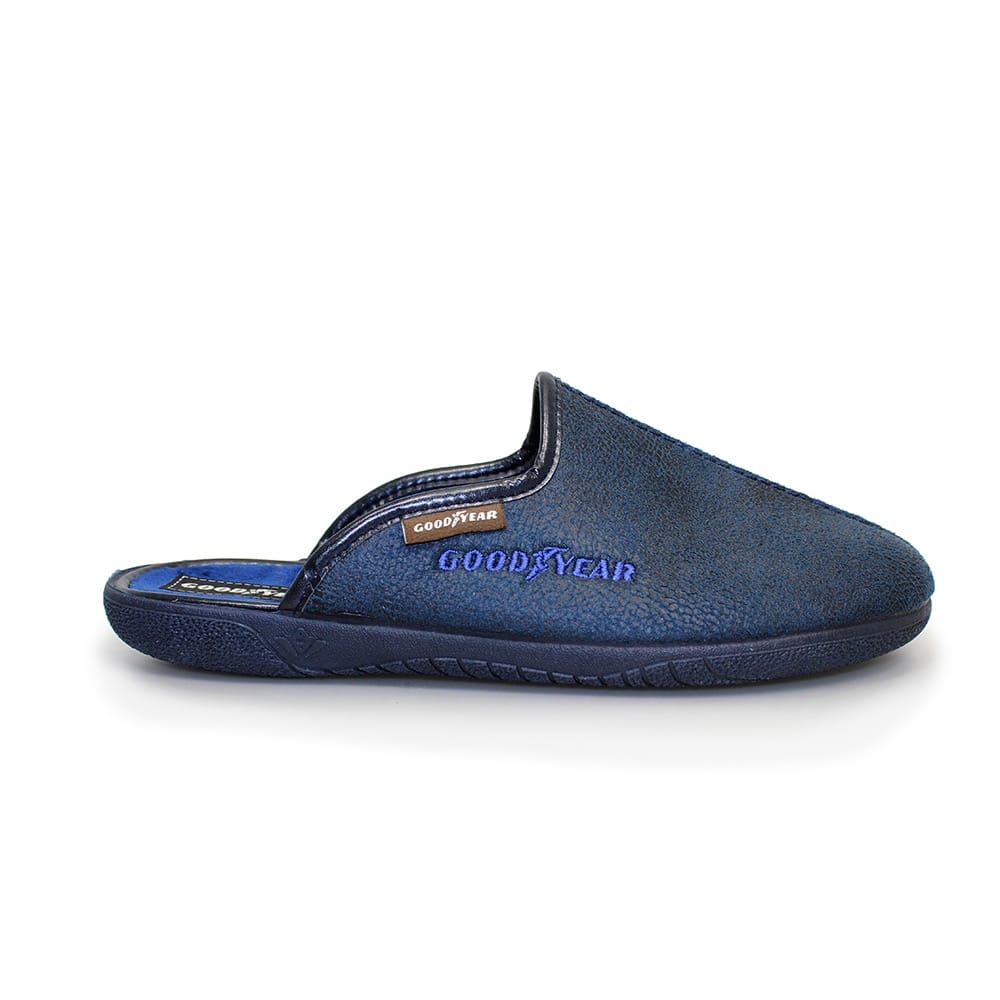 GOODYEAR Tees - Mens Distressed Effect Mule Slipper Blue