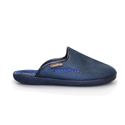 GOODYEAR Tees - Mens Distressed Effect Mule Slipper Blue