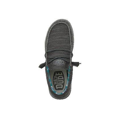 HEY DUDE Wally Sox - Mens Lightweight Slip On Casual Shoe Charcoal