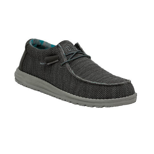 HEY DUDE Wally Sox - Mens Lightweight Slip On Casual Shoe Charcoal