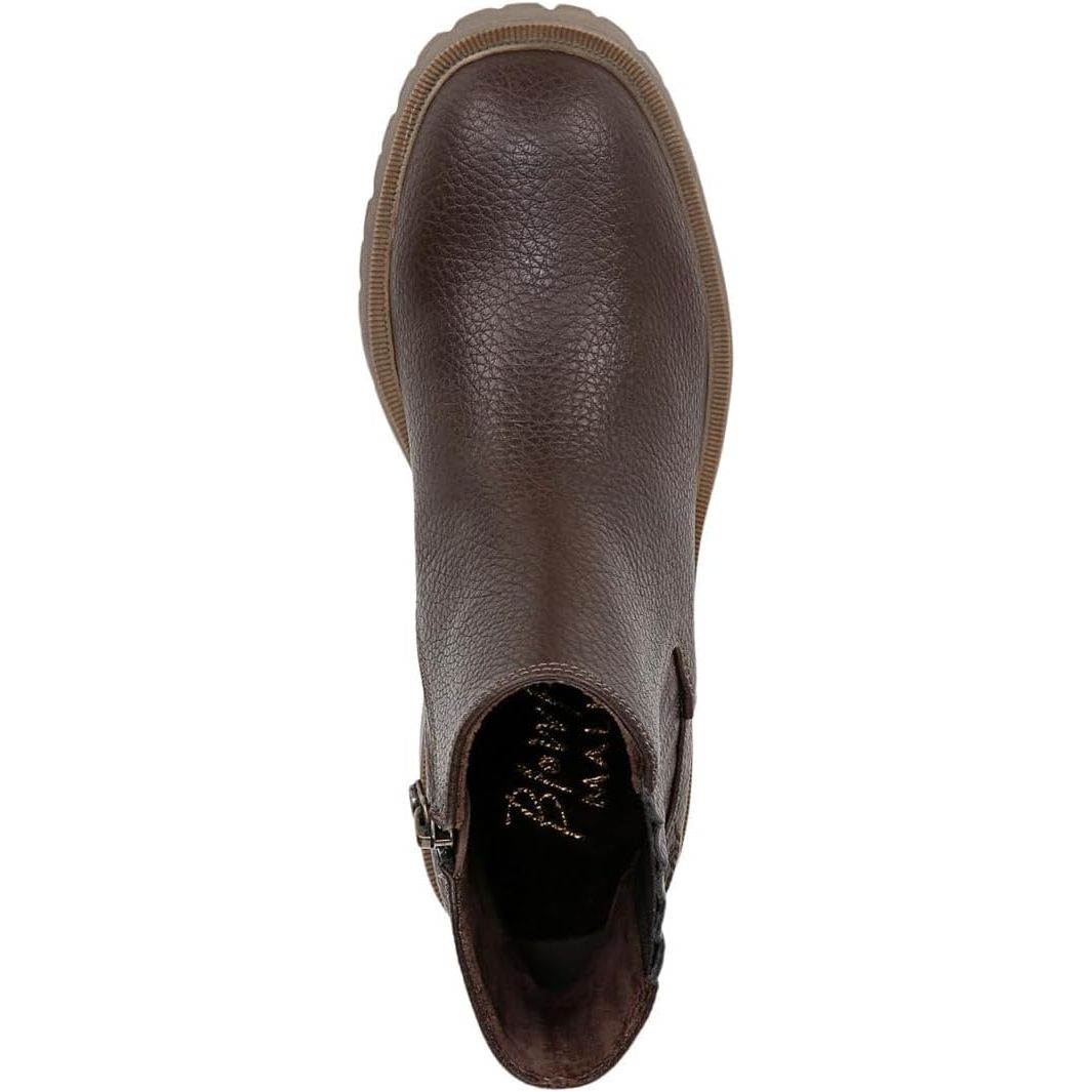 BLOWFISH MALIBU Joy - Womens/Ladies Vegan Zip Up Booties Chelsea Boot Dark Brown