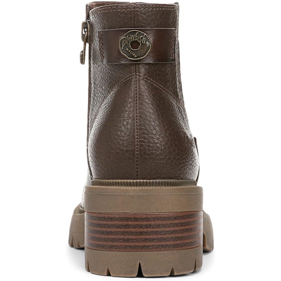 BLOWFISH MALIBU Joy - Womens/Ladies Vegan Zip Up Booties Chelsea Boot Dark Brown