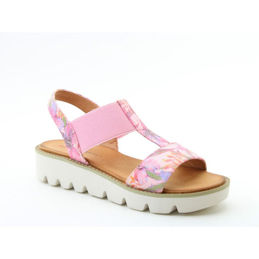 HEAVENLY FEET Ritz - Womens/Ladies Lightweight Chunky Casual Sandal Floral Pink